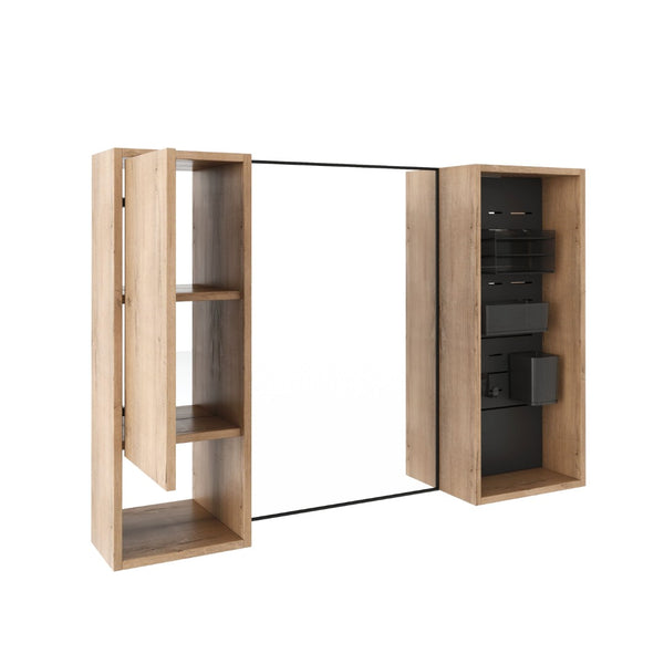 English Elm 41.6 Inch Wall Mounted Bathroom Medicine Cabinet with Mirror Soft Close Plywood Storage Soft Close Door with Accessories W999S00559