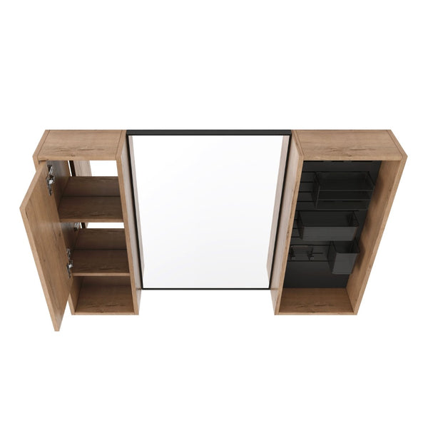 English Elm 41.6 Inch Wall Mounted Bathroom Medicine Cabinet with Mirror Soft Close Plywood Storage Soft Close Door with Accessories W999S00559