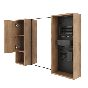 English Elm 41.6 Inch Wall Mounted Bathroom Medicine Cabinet with Mirror Soft Close Plywood Storage Soft Close Door with Accessories W999S00559