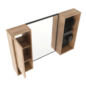 English Elm 41.6 Inch Wall Mounted Bathroom Medicine Cabinet with Mirror Soft Close Plywood Storage Soft Close Door with Accessories W999S00559