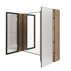 English Elm 39.4 Inch Wall Mounted Bathroom Medicine Cabinet with Soft Close Door and Glass Shelves W999S00560