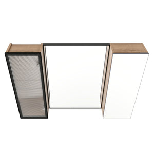 English Elm 39.4 Inch Wall Mounted Bathroom Medicine Cabinet with Soft Close Door and Glass Shelves W999S00560