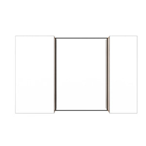English Elm 43.3 Inch Wall Mounted Medicine Cabinet with Mirror Adjustable Shelves and Plywood Body W999S00563
