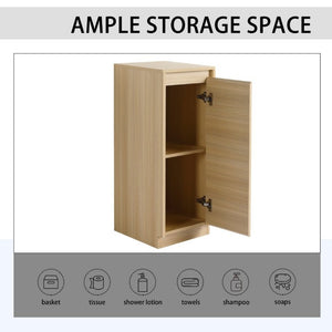 English Elm 48 Inch Freestanding Oak Bathroom Vanity with Ceramic Sink and Soft Close Storage Cabinet W999S00572