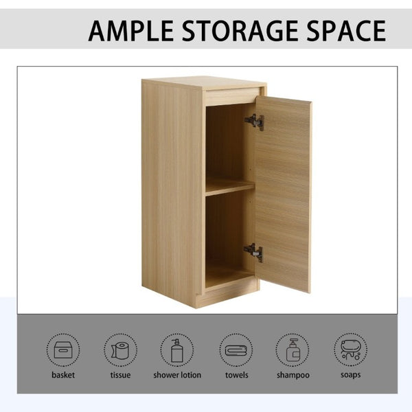 English Elm 48 Inch Freestanding Oak Bathroom Vanity with Ceramic Sink and Soft Close Storage Cabinet W999S00572