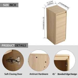 English Elm 48 Inch Freestanding Oak Bathroom Vanity with Ceramic Sink and Soft Close Storage Cabinet W999S00572