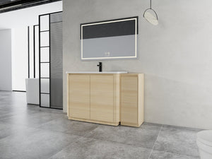 English Elm 52 Inch Freestanding Bathroom Vanity White Oak Plywood Cabinet with Ceramic Sink W999S00573