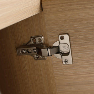 English Elm 60 Inch Freestanding Bathroom Vanity American Oak Plywood with Ceramic Sink Soft Close W999S00574
