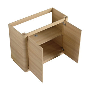 English Elm 64 Inch Freestanding Bathroom Vanity American Oak Plywood with Ceramic Sink Storage W999S00575