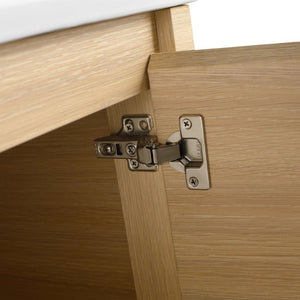 English Elm 84 Inch Freestanding Double Sink Bathroom Vanity in American Oak with Soft Close Doors W999S00576