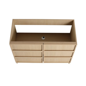 English Elm 42 Inch Freestanding Bathroom Vanity with Integrated Resin Sink Plywood Build Dune Oak W999S00578