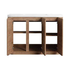 English Elm 48 Inch Freestanding Bathroom Vanity with Resin Sink Soft Close Oak Plywood Cabinet W999S00579