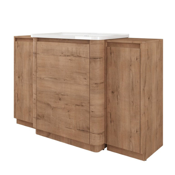 English Elm 32(31-1/2) Inch Wall Mounted Bathroom Vanity Plywood Cabinet with Ceramic Art Sink 52 inches Plywood W999S00587