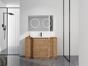English Elm 32(31-1/2) Inch Wall Mounted Bathroom Vanity Plywood Cabinet with Ceramic Art Sink 52 inches Plywood W999S00587