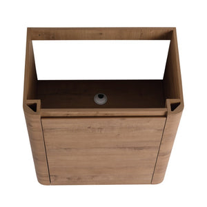 English Elm 32(31-1/2) Inch Wall Mounted Bathroom Vanity Plywood Cabinet with Ceramic Art Sink 52 inches Plywood W999S00587