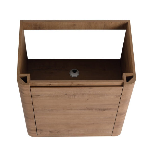 English Elm 32(31-1/2) Inch Wall Mounted Bathroom Vanity Plywood Cabinet with Ceramic Art Sink 52 inches Plywood W999S00587
