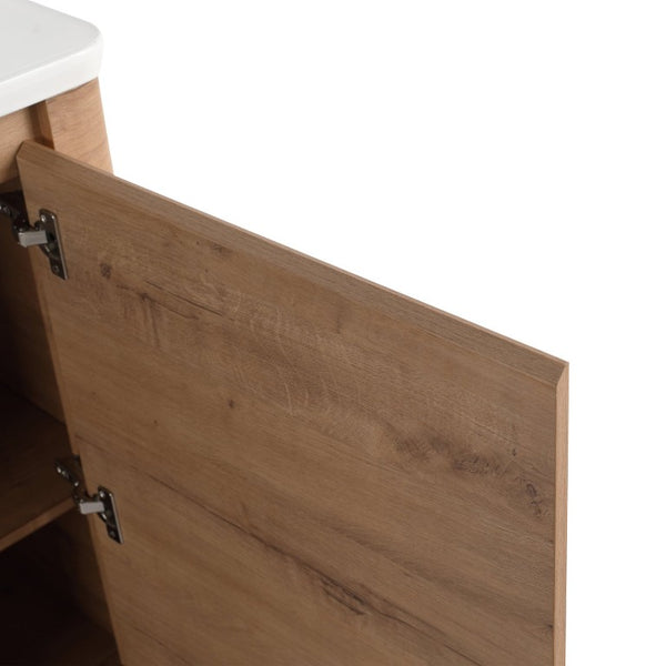 English Elm 32(31-1/2) Inch Wall Mounted Bathroom Vanity Plywood Cabinet with Ceramic Art Sink 52 inches Plywood W999S00587