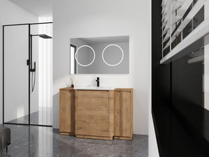English Elm 32(31-1/2) Inch Wall Mounted Bathroom Vanity Plywood Cabinet with Ceramic Art Sink 52 inches Plywood W999S00587