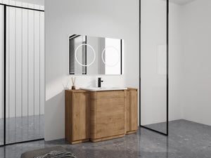 English Elm 32(31-1/2) Inch Wall Mounted Bathroom Vanity Plywood Cabinet with Ceramic Art Sink 52 inches Plywood W999S00587