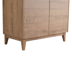 English Elm 32(31-1/2) Inch Wall Mounted Bathroom Vanity Plywood Cabinet with Ceramic Art Sink 36 inches MDF - B W999S00589