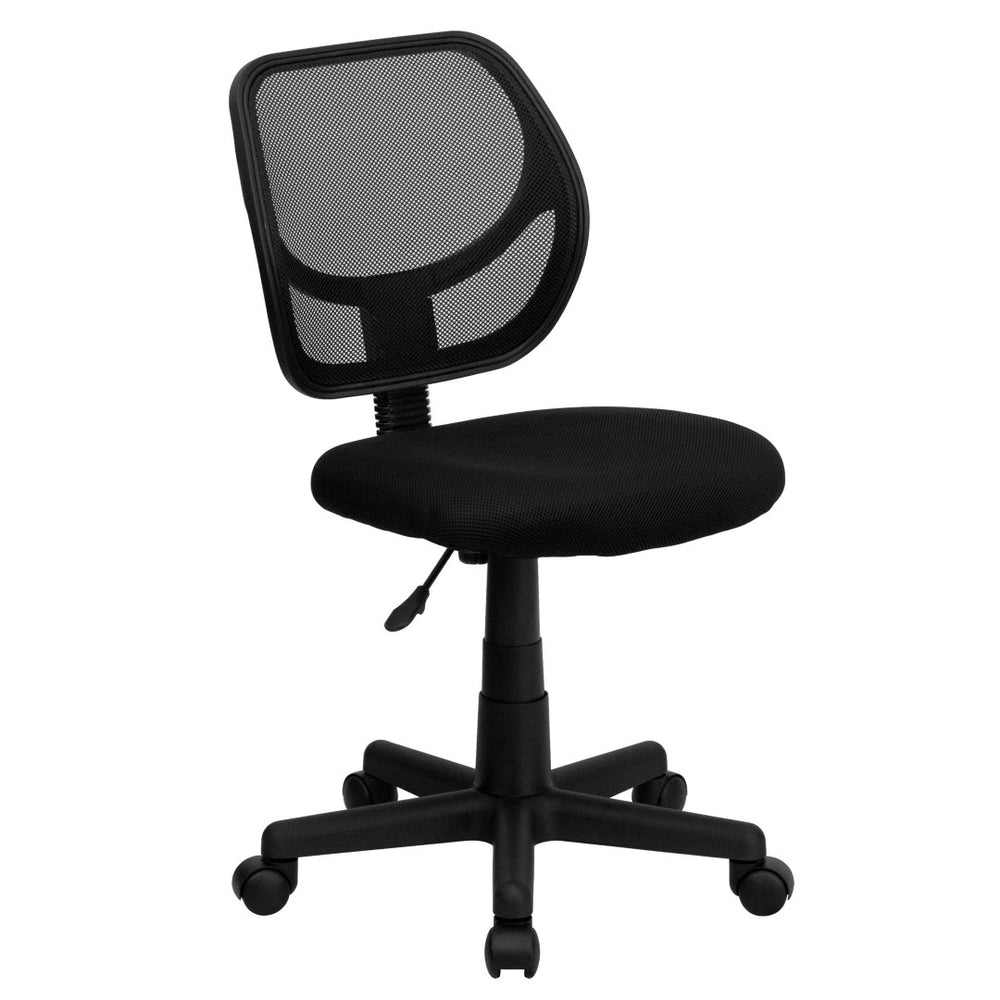 English Elm Neri Ergonomic Mesh Swivel Office Chair with Curved Back for Comfort & Productivity in Style Black WA-3074-BK-GG