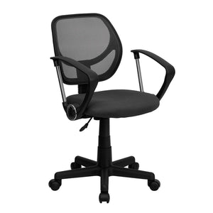 English Elm Neri Low Back Mesh Swivel Task Office Chair with Ergonomic Support for Comfort in Small Spaces Gray WA-3074-GY-A-GG
