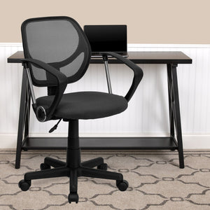 English Elm Neri Low Back Mesh Swivel Task Office Chair with Ergonomic Support for Comfort in Small Spaces Gray WA-3074-GY-A-GG