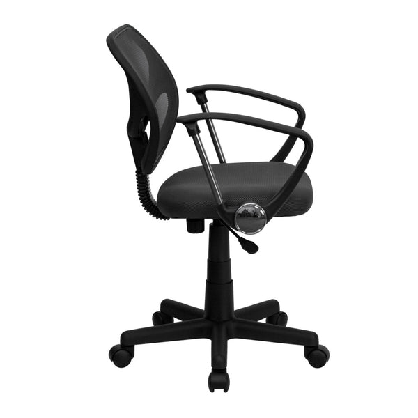 English Elm Neri Low Back Mesh Swivel Task Office Chair with Ergonomic Support for Comfort in Small Spaces Gray WA-3074-GY-A-GG