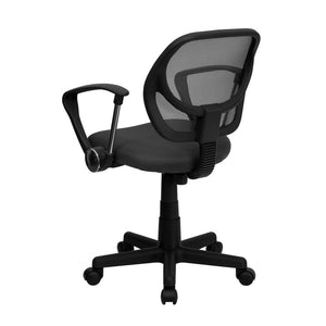 English Elm Neri Low Back Mesh Swivel Task Office Chair with Ergonomic Support for Comfort in Small Spaces Gray WA-3074-GY-A-GG