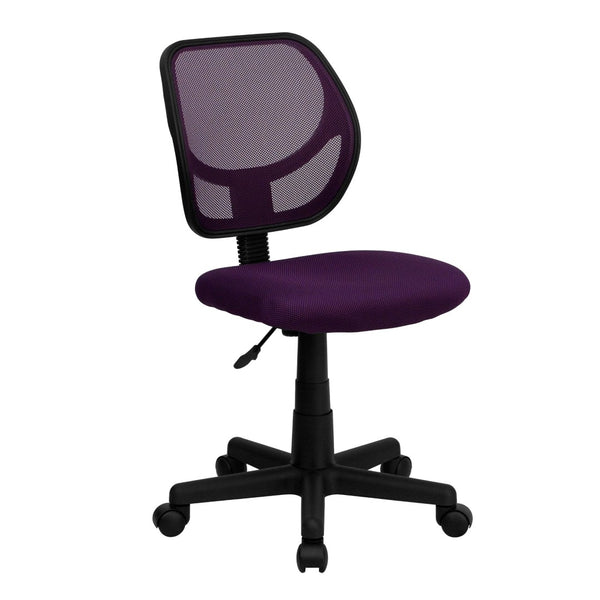 English Elm Neri Ergonomic Mesh Swivel Office Chair with Curved Back for Comfort & Productivity in Style Purple WA-3074-PUR-GG