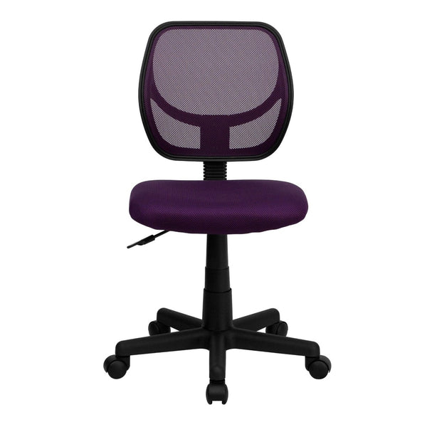 English Elm Neri Ergonomic Mesh Swivel Office Chair with Curved Back for Comfort & Productivity in Style Purple WA-3074-PUR-GG