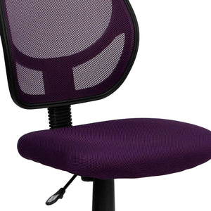 English Elm Neri Ergonomic Mesh Swivel Office Chair with Curved Back for Comfort & Productivity in Style Purple WA-3074-PUR-GG