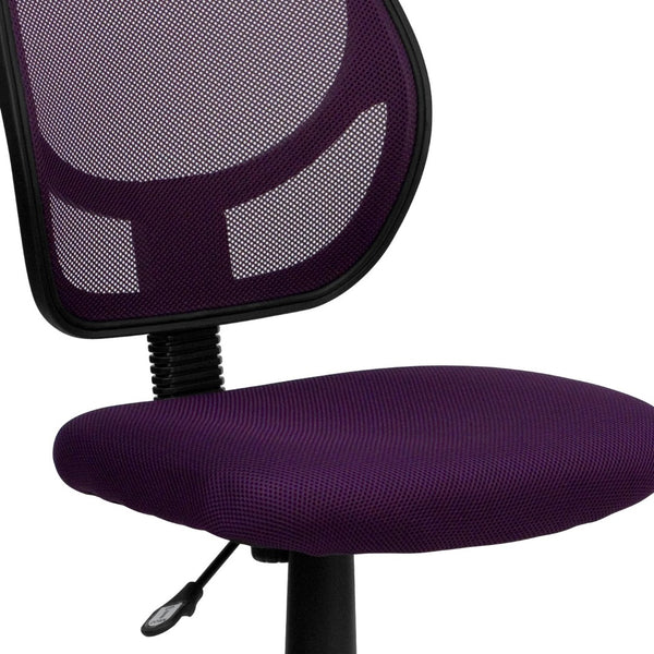 English Elm Neri Ergonomic Mesh Swivel Office Chair with Curved Back for Comfort & Productivity in Style Purple WA-3074-PUR-GG
