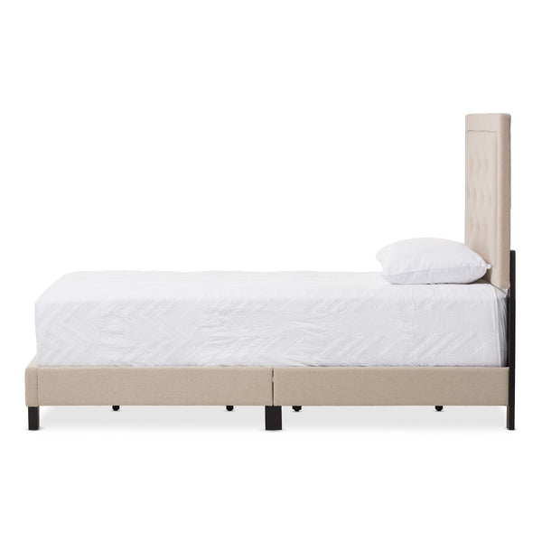 Baxton Studio Baxton Studio Paris Twin Bed in Beige Linen with Diamond Tufting - Modern Comfort & Style for Any Room WA1212-Twin-Beige
