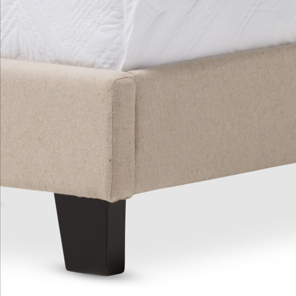 Baxton Studio Baxton Studio Paris Twin Bed in Beige Linen with Diamond Tufting - Modern Comfort & Style for Any Room WA1212-Twin-Beige