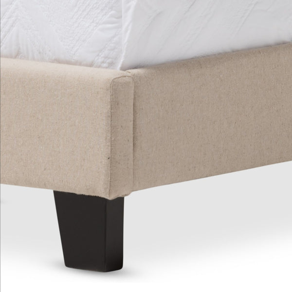 Baxton Studio Baxton Studio Paris Twin Bed in Beige Linen with Diamond Tufting - Modern Comfort & Style for Any Room WA1212-Twin-Beige