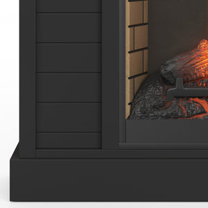 Legends Furniture Bridgevine Home Washington 48 Inch Fireplace With Mantel, Black And Whiskey Finish Seal Skin And Whiskey, Black Poplar Solids And Okoume Veneers Wa5112.Swk