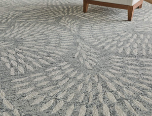 Feizy Rugs Wallace Handmade Wool Area Rug with Botanical Motif for Living Room or Bedroom 5' x 8' WAL8A38FGRY000E10
