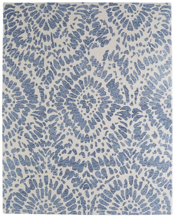 Feizy Rugs Wallace Hand Tufted Wool Abstract Rug for Living Room and Bohemian Bedroom Decor 5' x 8' WAL8A39FBLU000E10