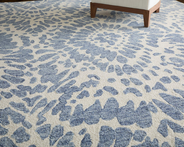 Feizy Rugs Wallace Hand Tufted Wool Abstract Rug for Living Room and Bohemian Bedroom Decor 5' x 8' WAL8A39FBLU000E10