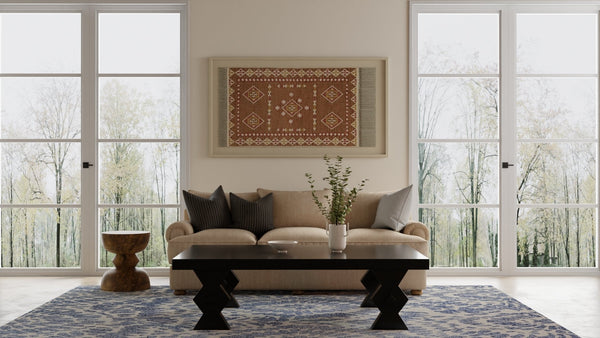 Feizy Rugs Wallace Hand Tufted Wool Abstract Rug for Living Room and Bohemian Bedroom Decor 5' x 8' WAL8A39FBLU000E10