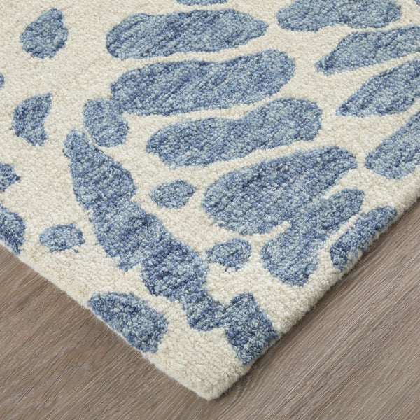 Feizy Rugs Wallace Hand Tufted Wool Abstract Rug for Living Room and Bohemian Bedroom Decor 5' x 8' WAL8A39FBLU000E10