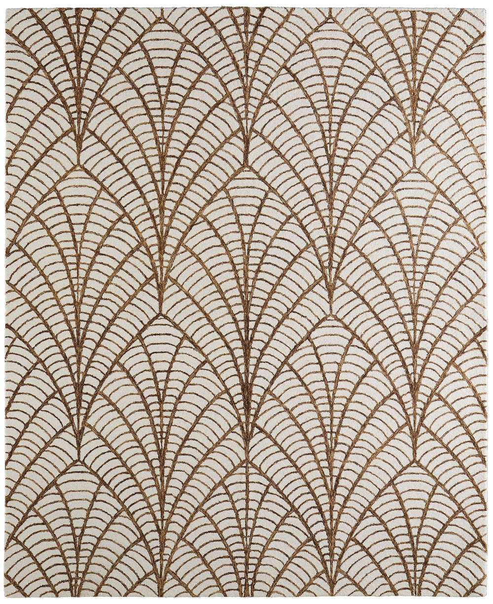 Feizy Rugs Wallace Hand Tufted Wool Ikat Area Rug for Bohemian and Neutral Living Spaces 5' x 8' WAL8A44FBRN000E10