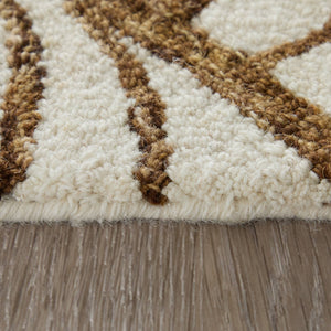 Feizy Rugs Wallace Hand Tufted Wool Ikat Area Rug for Bohemian and Neutral Living Spaces 5' x 8' WAL8A44FBRN000E10