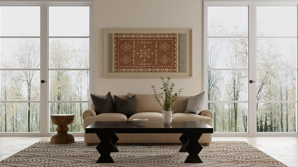 Feizy Rugs Wallace Hand Tufted Wool Ikat Area Rug for Bohemian and Neutral Living Spaces 5' x 8' WAL8A44FBRN000E10