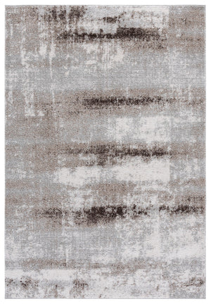 Safavieh Wave Contemporary Runner Rug In Muted Ivory And Grey - Perfect For Hallways And Modern Decor Ivory ,Grey 50% Polypropylene,50% Polyester Wav710a-7r