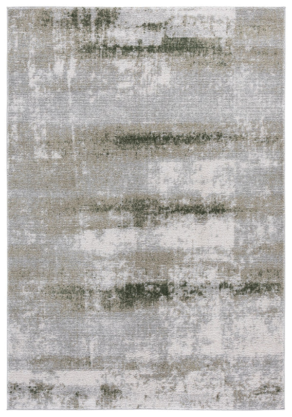 Safavieh Wave Contemporary Runner Rug In Muted Ivory And Grey - Perfect For Hallways And Modern Decor Ivory ,Green 50% Polypropylene,50% Polyester Wav710b-8