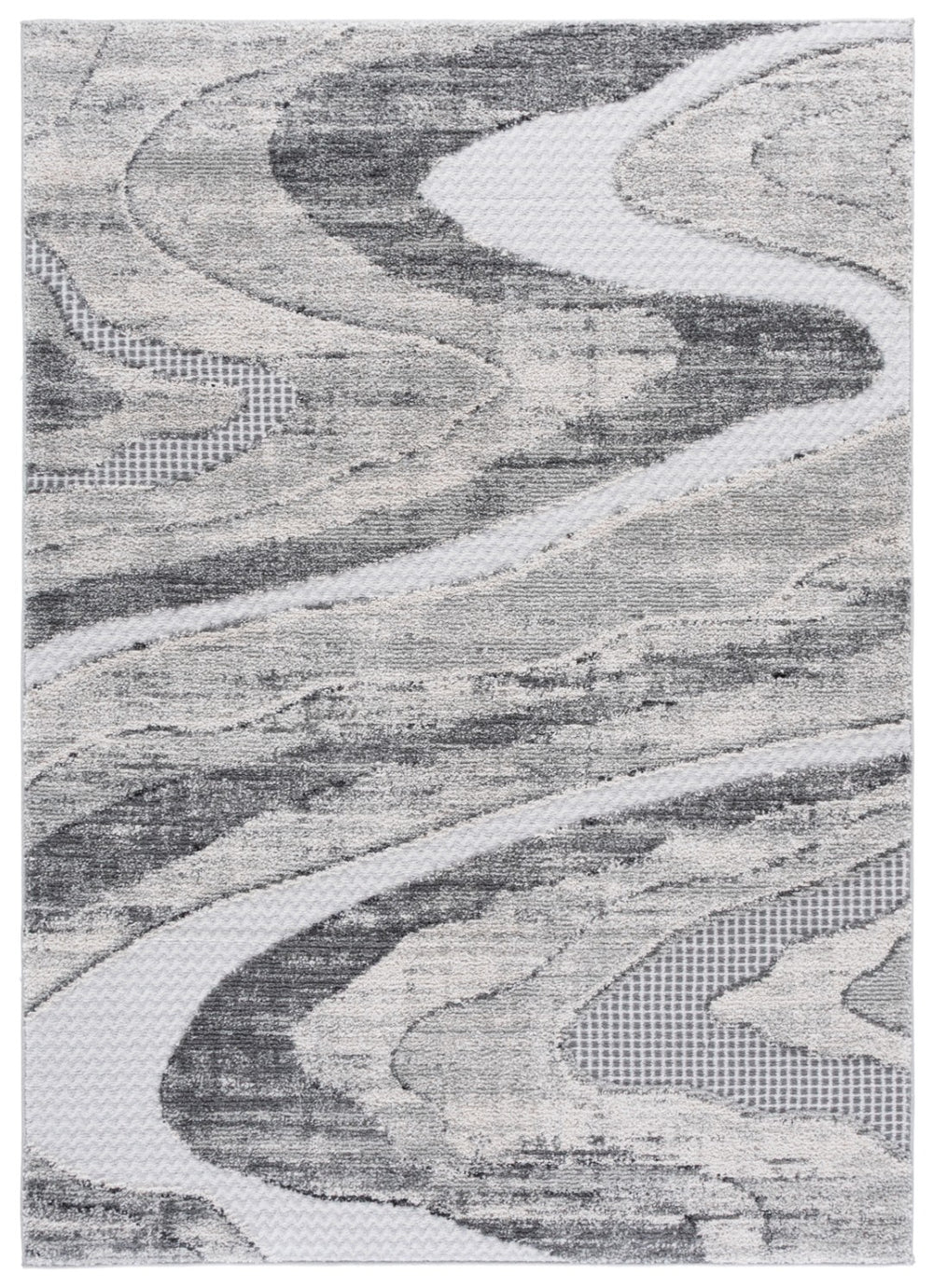 Safavieh Wave Modern Runner Rug In Sophisticated Style - Enhance Your Space With Comfort And Elegance Today! Grey ,Ivory 50% Polypropylene,50% Polyester Wav716f-8