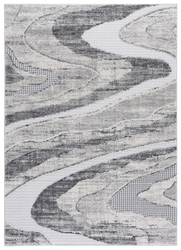 Safavieh Wave Modern Runner Rug In Sophisticated Style - Enhance Your Space With Comfort And Elegance Today! Grey ,Ivory 50% Polypropylene,50% Polyester Wav716f-8