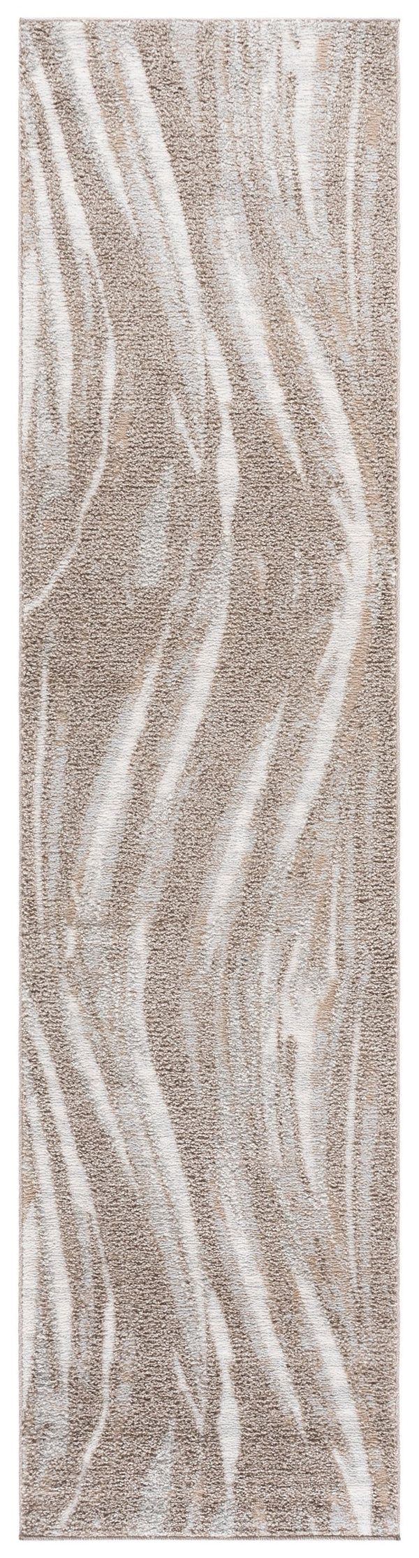 Safavieh Wave Modern Beige Ivory Runner Rug — Power-Loomed Turkey, Low-Profile 3/4" Pile, Durable Style 2'-2" x 9'-0" WAV718A-29